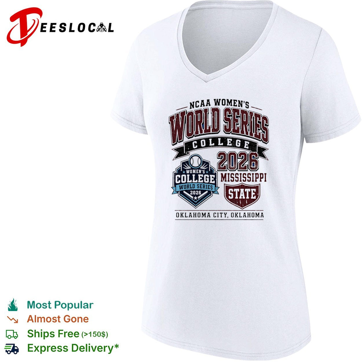 Mississippi State NCAA World Series 2026 Oklahoma City College softball fan shirt