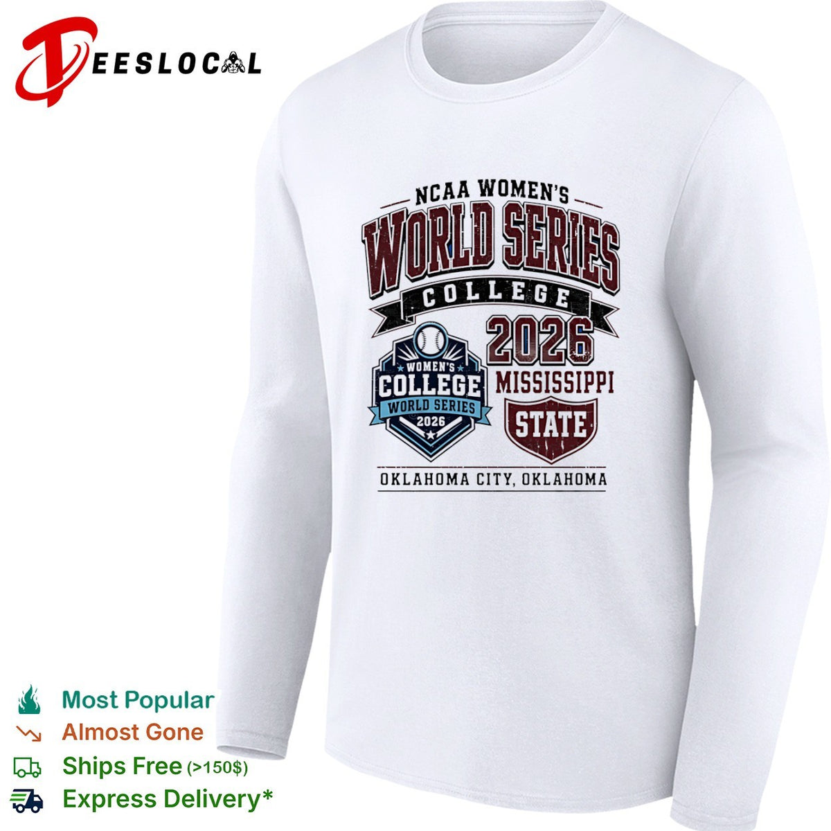 Mississippi State NCAA World Series 2026 Oklahoma City College softball fan shirt