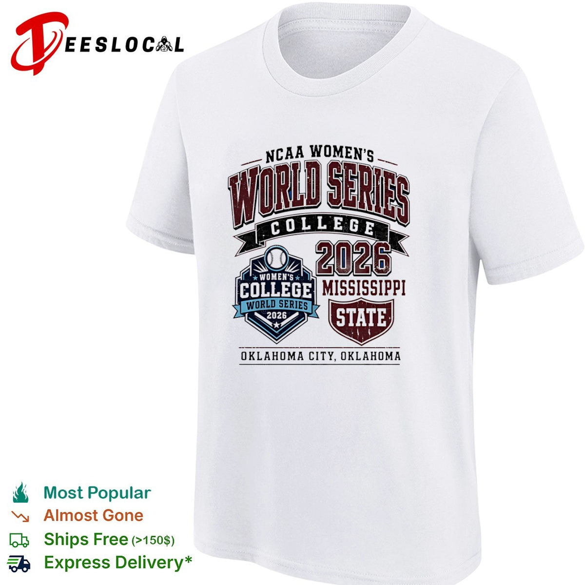 Mississippi State NCAA World Series 2026 Oklahoma City College softball fan shirt