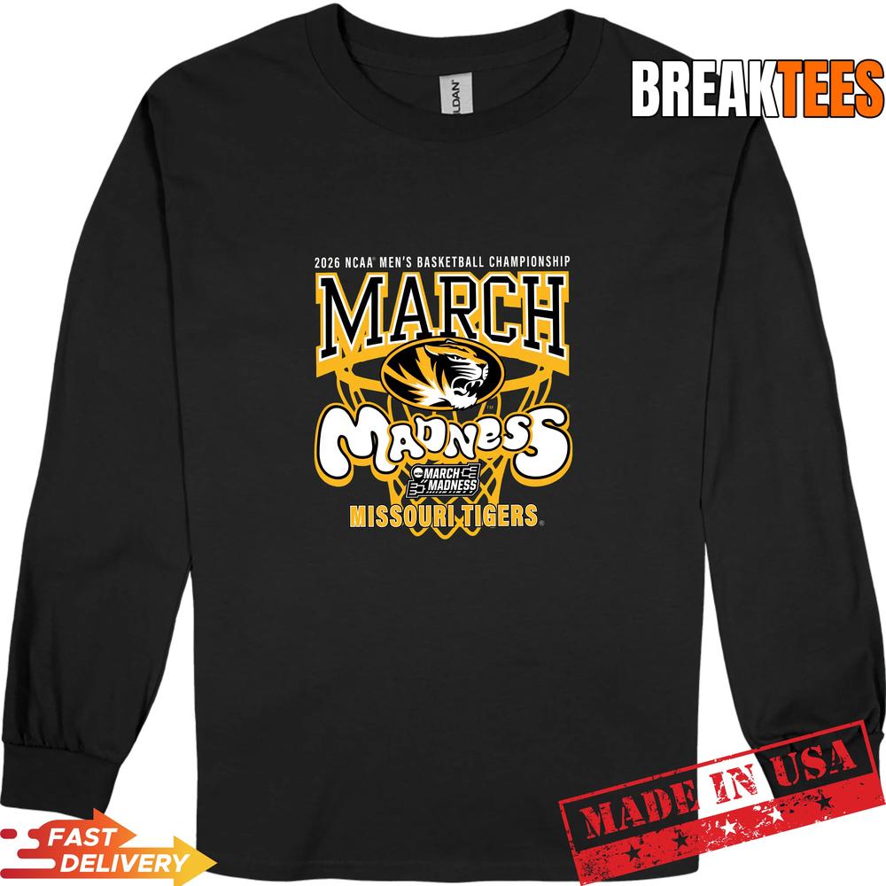 Missouri Tigers 2026 March Madness Basketball Champions Bold Fan T-Shirt