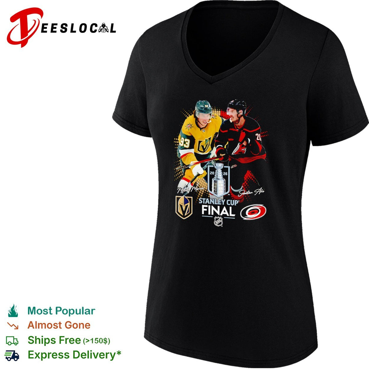 Mitch Marner Vegas Golden Knights vs Sebastian Aho Carolina Hurricanes 2026 shirt