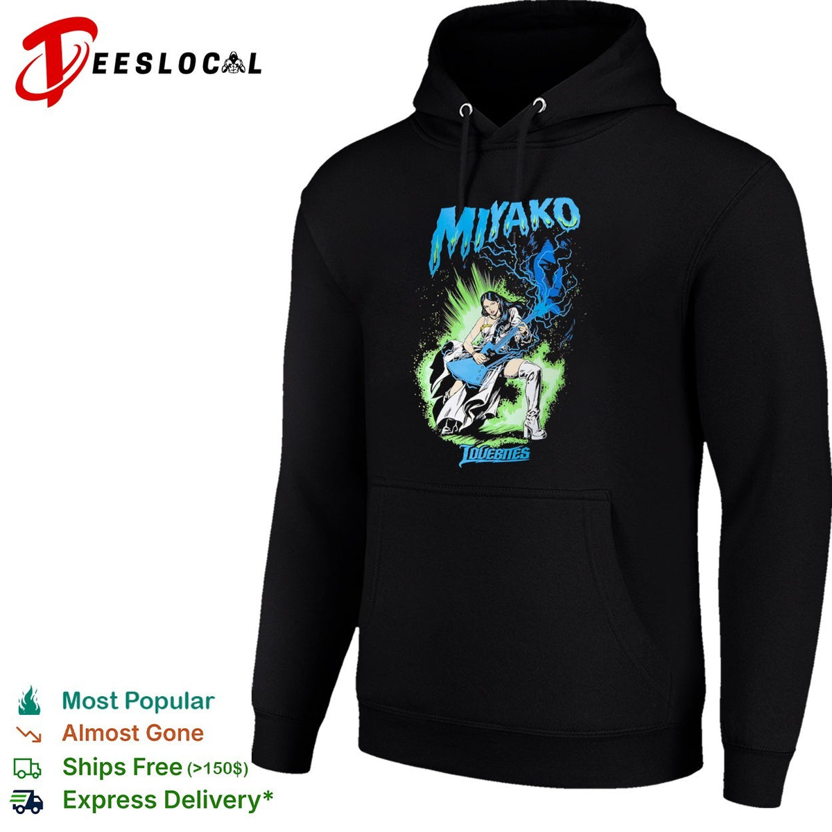 Miyako Lovebites Heavy Metal Guitarist Electric Lightning shirt