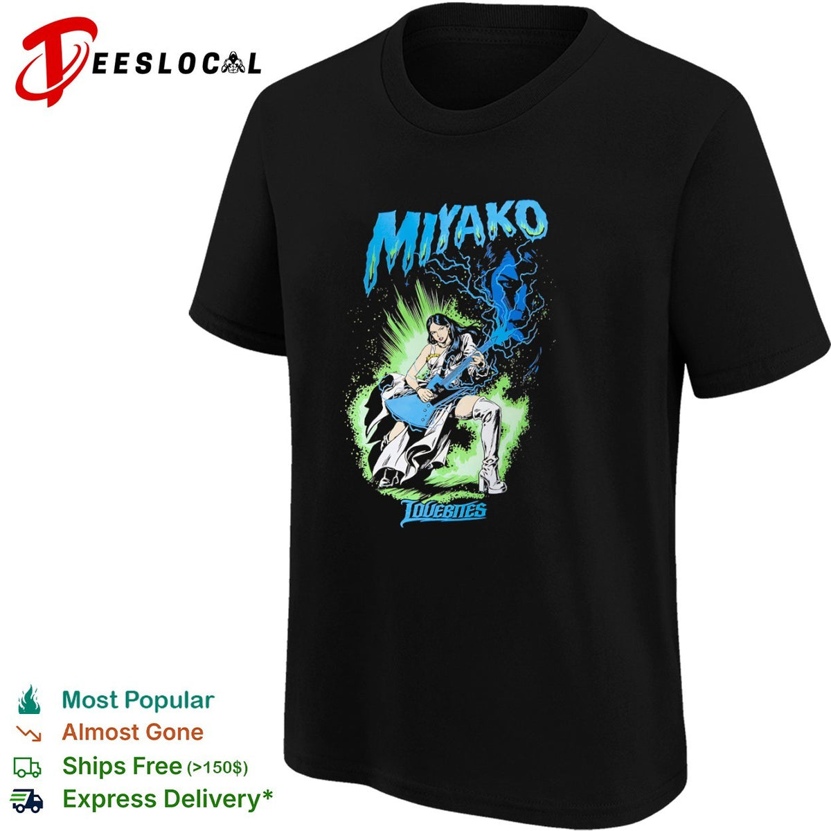 Miyako Lovebites Heavy Metal Guitarist Electric Lightning shirt