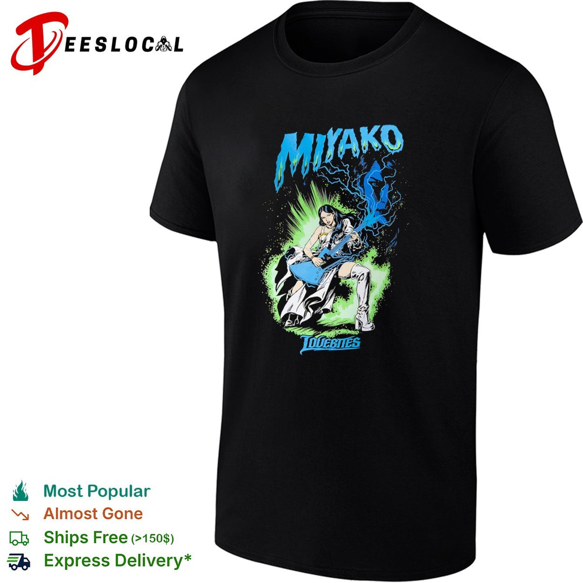 Miyako Lovebites Heavy Metal Guitarist Electric Lightning shirt
