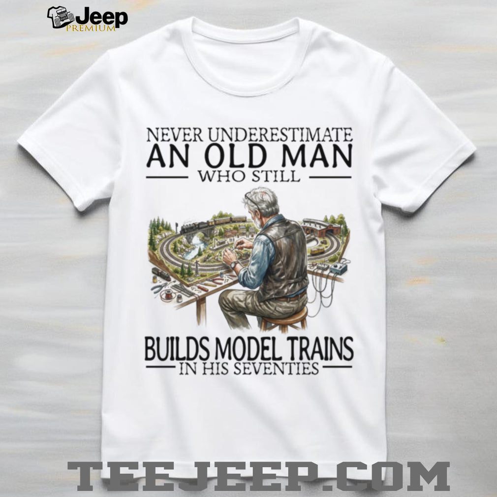 Model Train Enthusiast Old Man Hobbyist Graphic Shirt