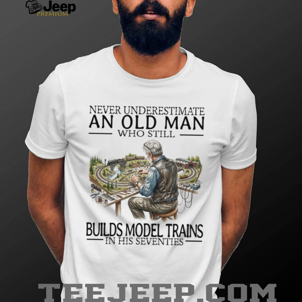 Model Train Enthusiast Old Man Hobbyist Graphic Shirt
