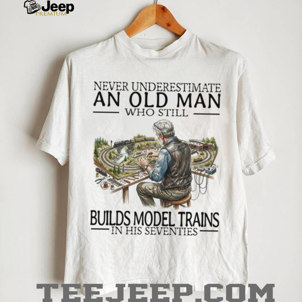 Model Train Enthusiast Old Man Hobbyist Graphic Shirt