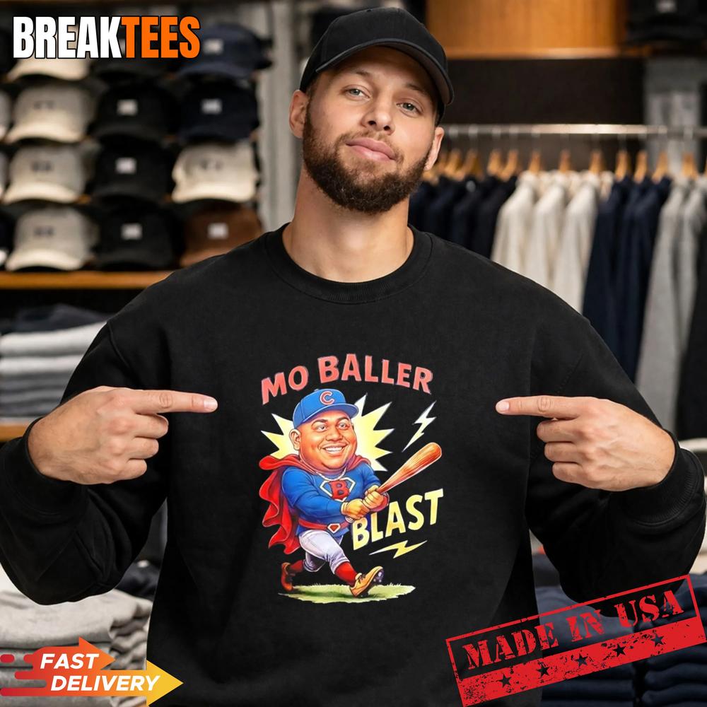 Moises Ballesteros Wearing Mo Baller Blast Baseball shirt