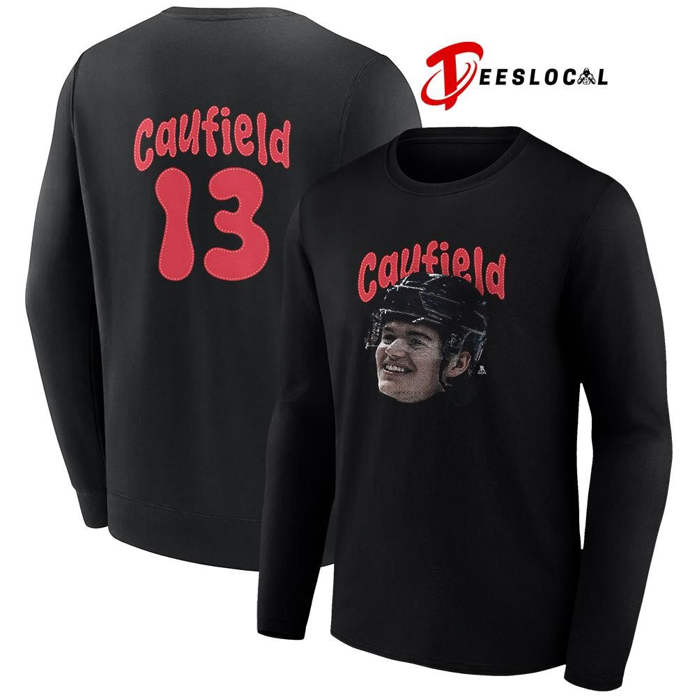 Montreal Canadiens Cole Caufield portrait name and number shirt