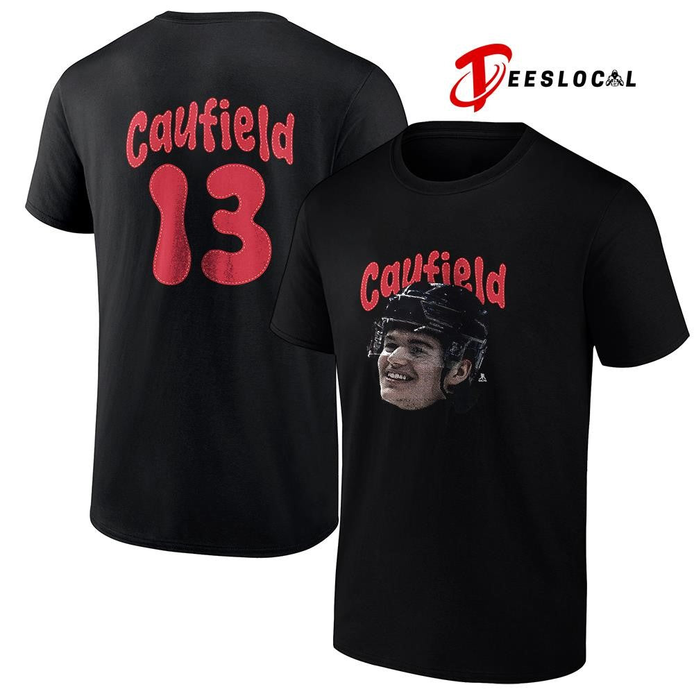 Montreal Canadiens Cole Caufield portrait name and number shirt