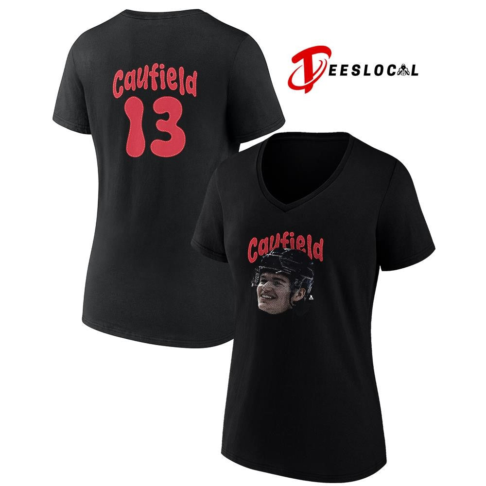 Montreal Canadiens Cole Caufield portrait name and number shirt