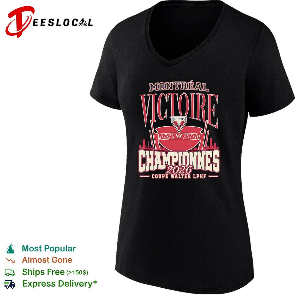 Montreal Victoire 2026 Championnes Coupe Walter LPHF hockey team championship shirt