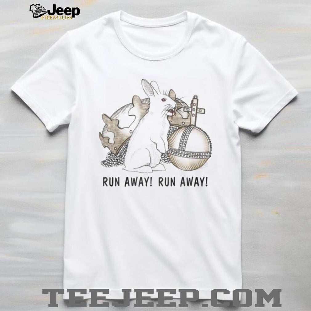 Monty Python Holy Hand Grenade “Run Away!” Rabbit of Caerbannog T Shirt