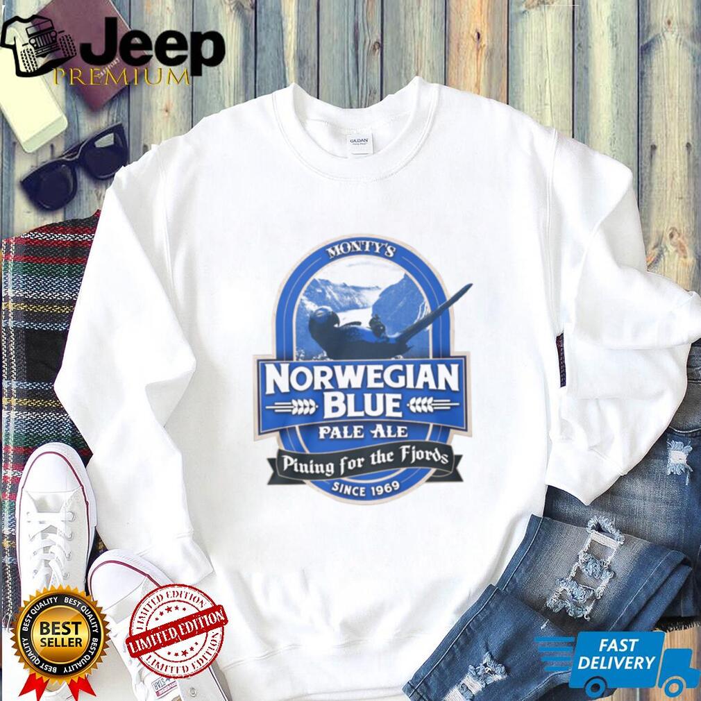 Monty’s Norwegian Blue Pale Ale T Shirt Dead Parrot Pining for the Fjords