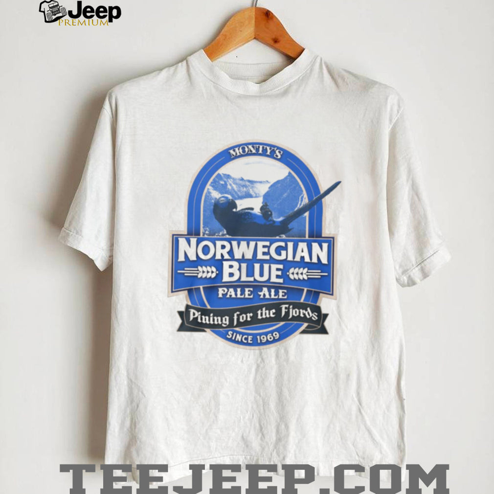 Monty’s Norwegian Blue Pale Ale T Shirt Dead Parrot Pining for the Fjords