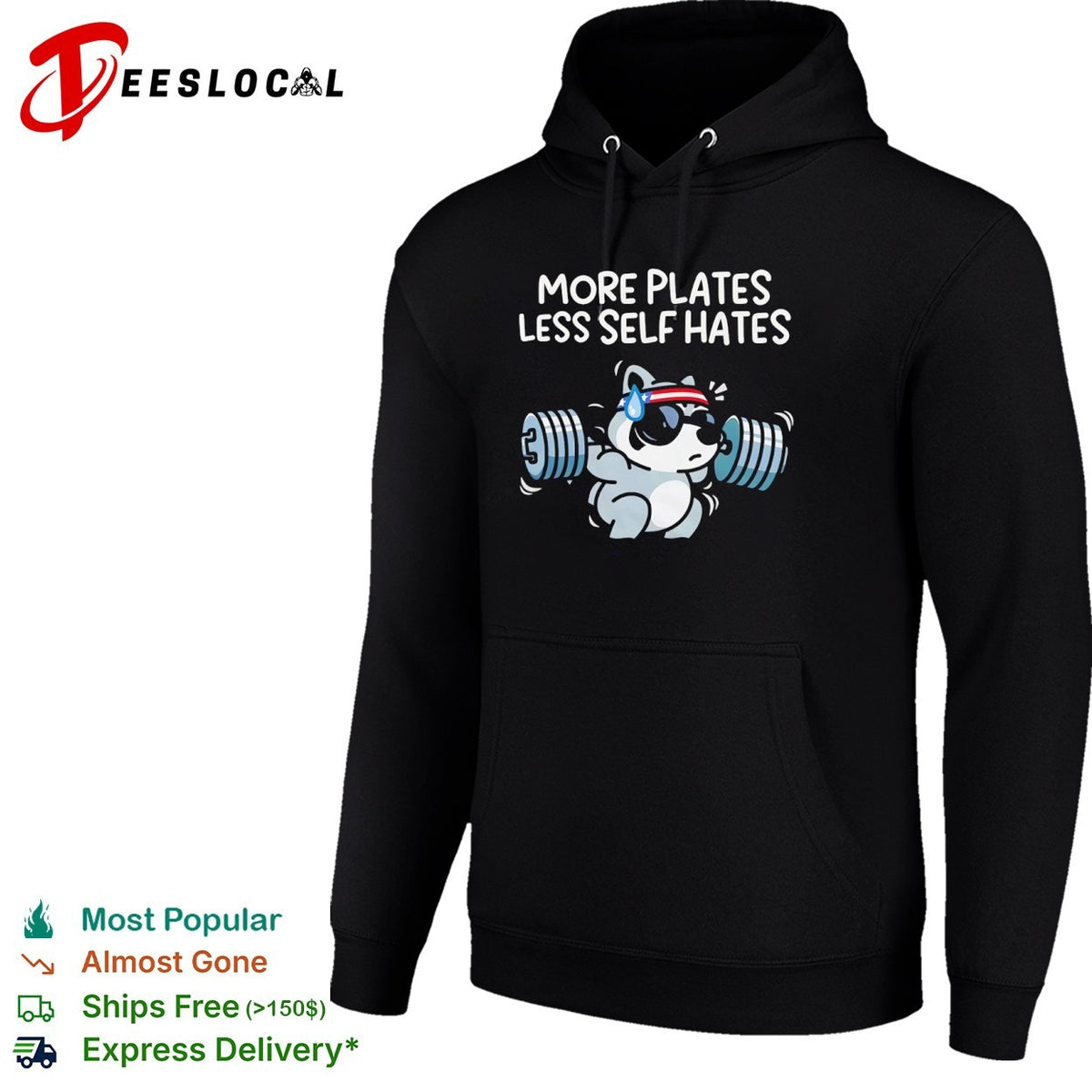 More Plates Less Self Hates Raccoon Lifting Workout Bodybuilding Gym shirt