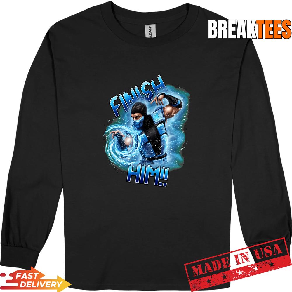 Mortal Kombat Sub Zero Finish Him Pixel Art T-Shirt