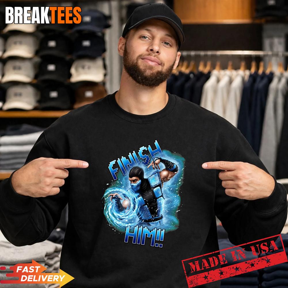 Mortal Kombat Sub Zero Finish Him Pixel Art T-Shirt