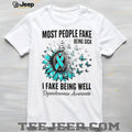 Most people fake being sick I fake being well Dysautonomia Awareness Ribbon shirt