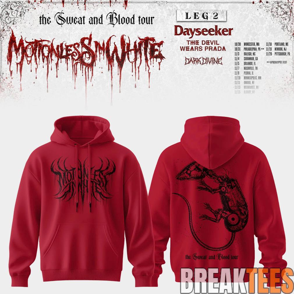 Motionless In White Leg 2 of The Sweat And Blood Tour 2026 Hoodie