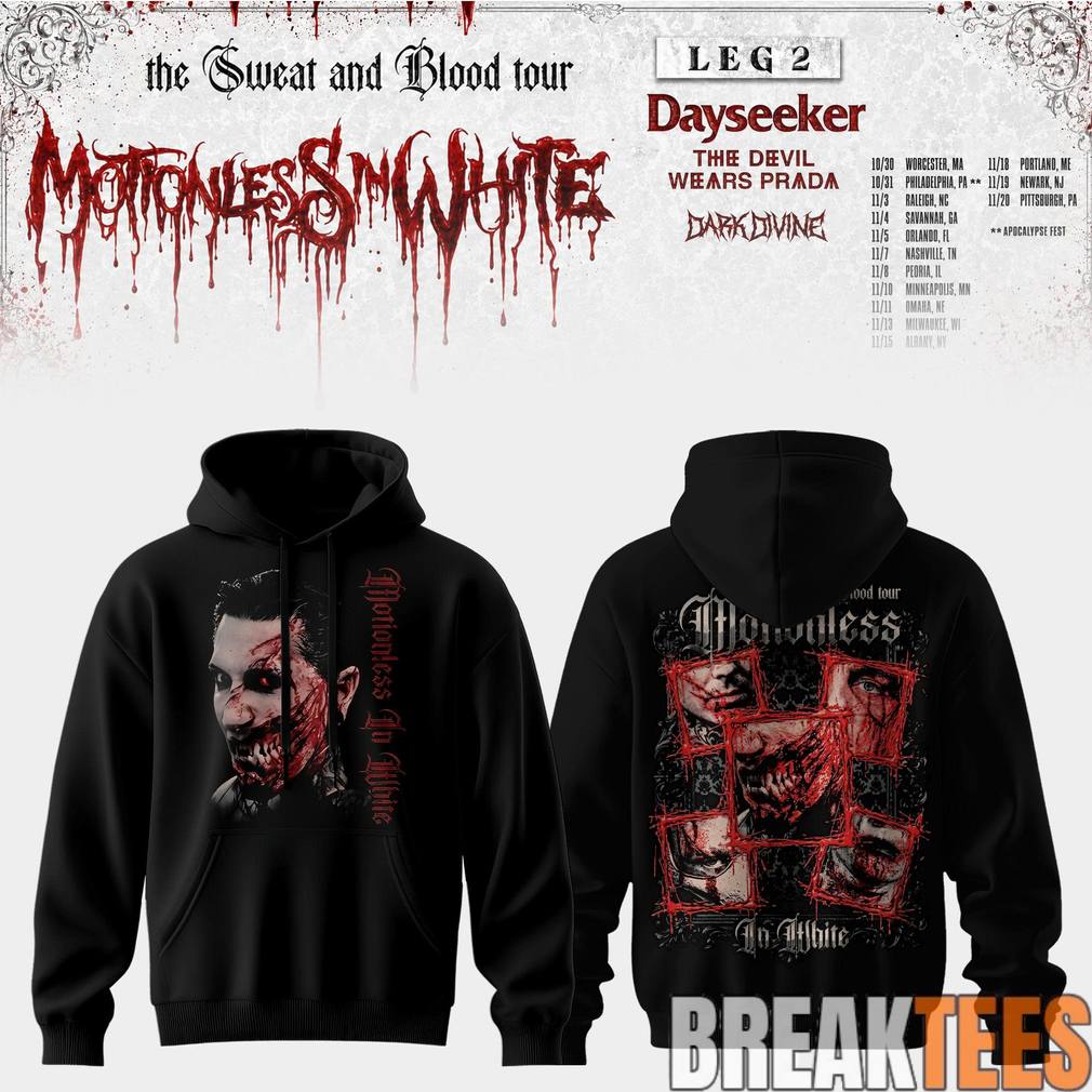 Motionless In White Leg 2 of The Sweat And Blood Tour 2026 Hoodie
