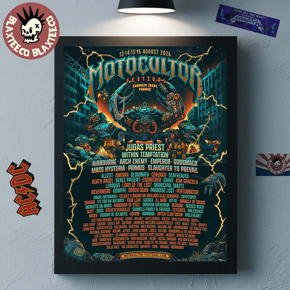 Motocultor Festival 2026 Lineup In Carhaix France From 13 To 16 August 2026 At Site de Kerampuilh Home Decor Poster Canvas