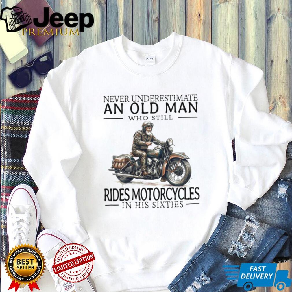 Motorcycle Biker Old Man in His Sixties Retro Rider T Shirt