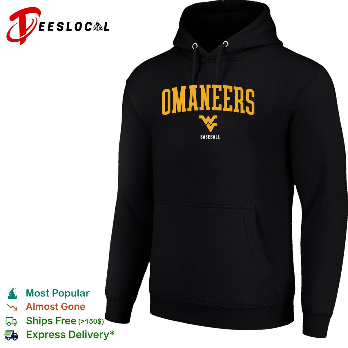 Mountaineers West Virginia University WVU Baseball official team logo text shirt