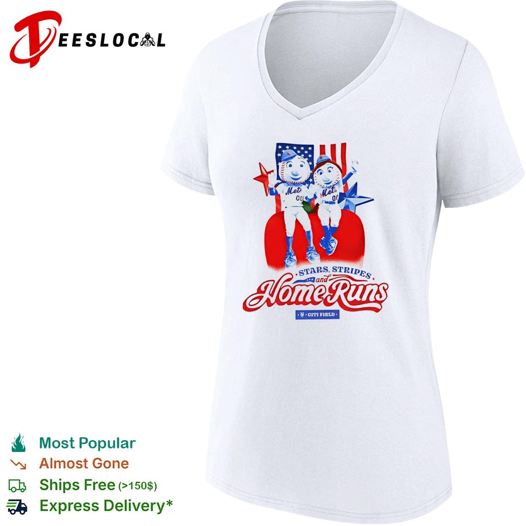 Mr and Mrs Met New York Mets Stars Stripes and Citi Field shirt