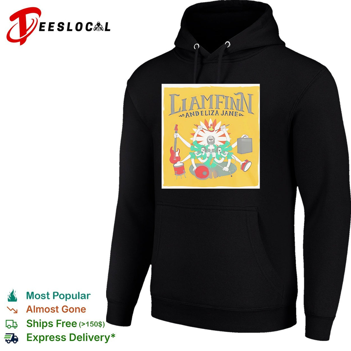 Multi-armed musician mandala concert duo colorful art shirt