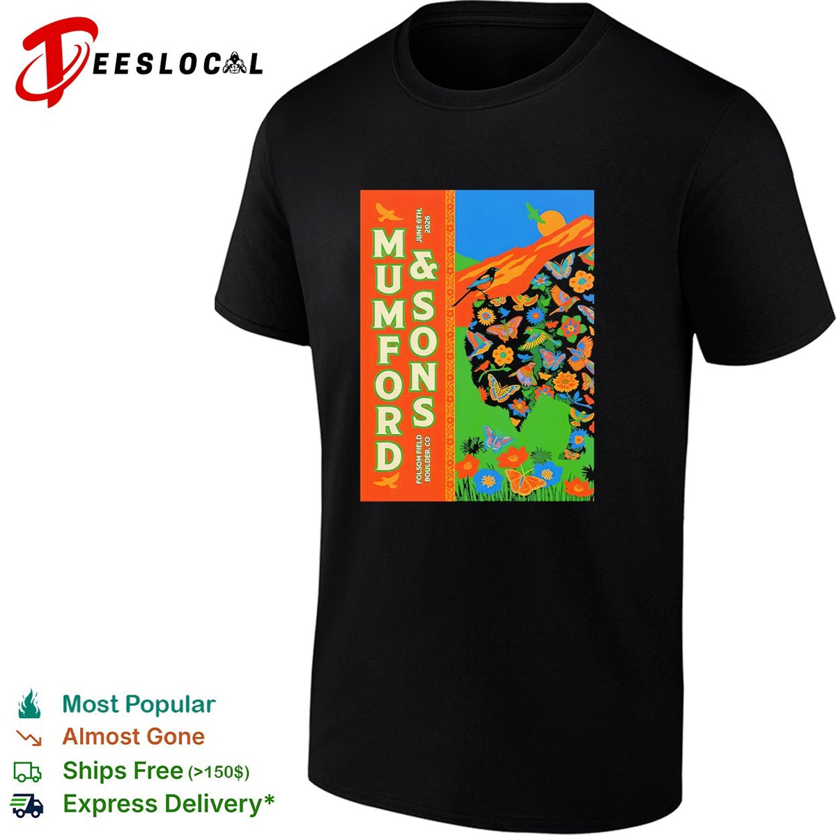 Mumford And Sons Prizefighter Tour Boulder CO 2026 Tonight At Folsom Field shirt