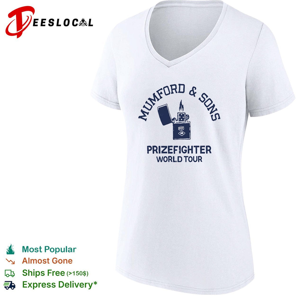 Mumford and Sons Prizefighter World Tour Zippo Lighter Logo Band Concert shirt