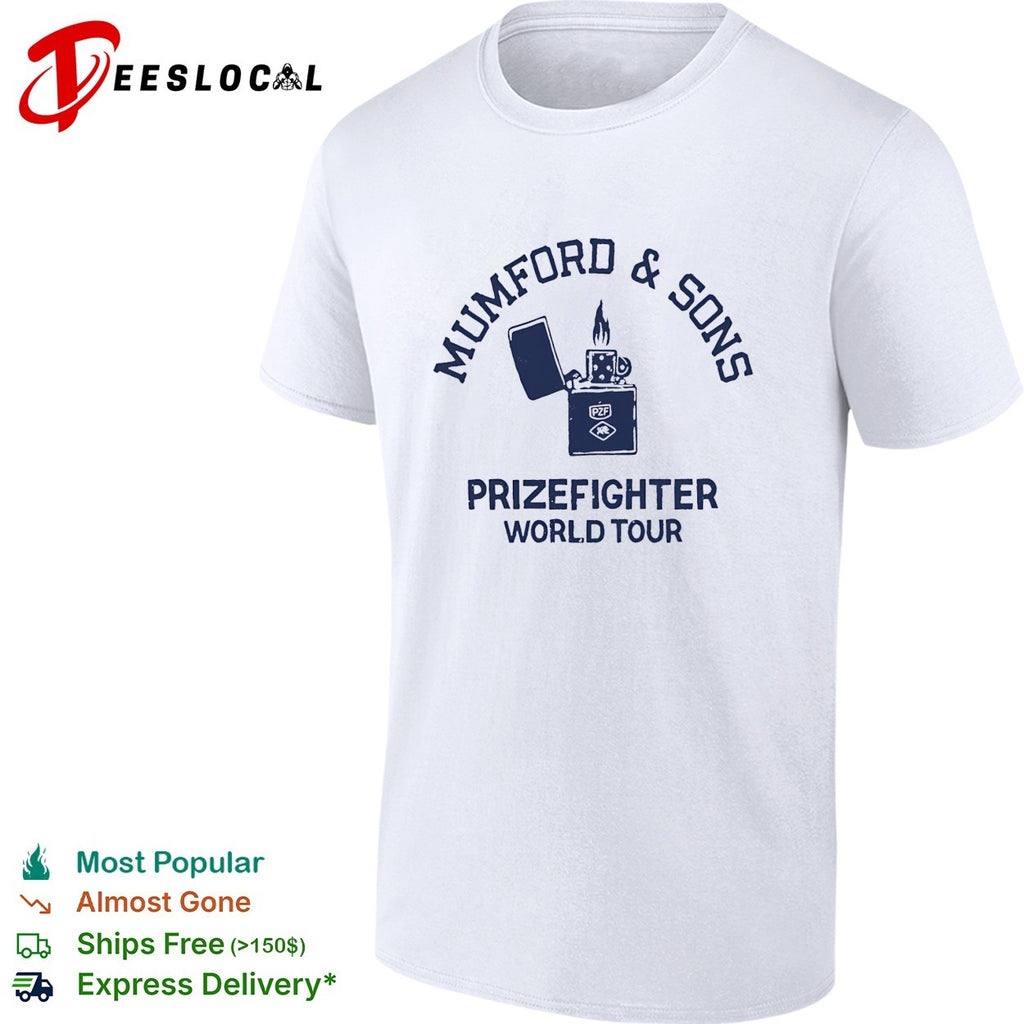 Mumford and Sons Prizefighter World Tour Zippo Lighter Logo Band Concert shirt