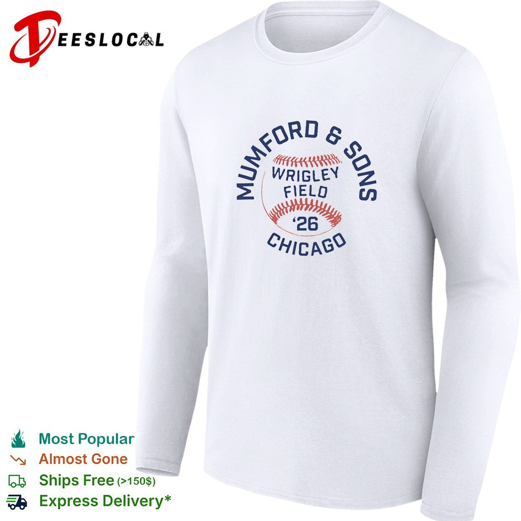 Mumford and Sons Wrigley Field Chicago 2026 baseball concert shirt