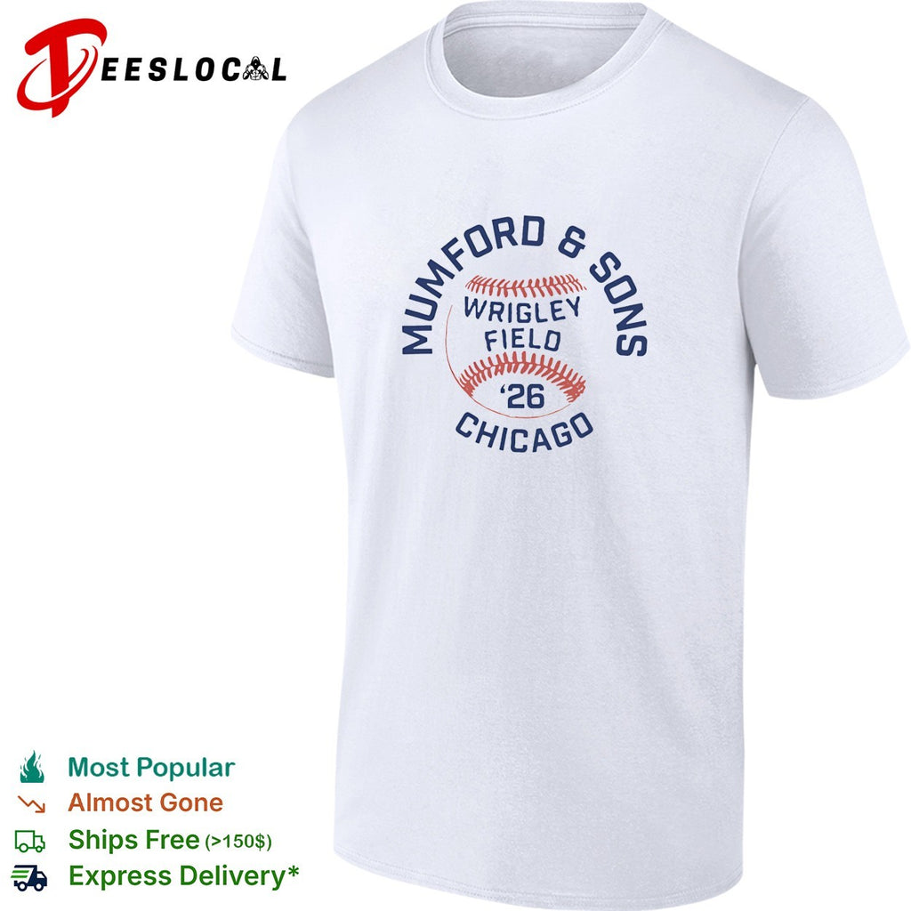 Mumford and Sons Wrigley Field Chicago 2026 baseball concert shirt