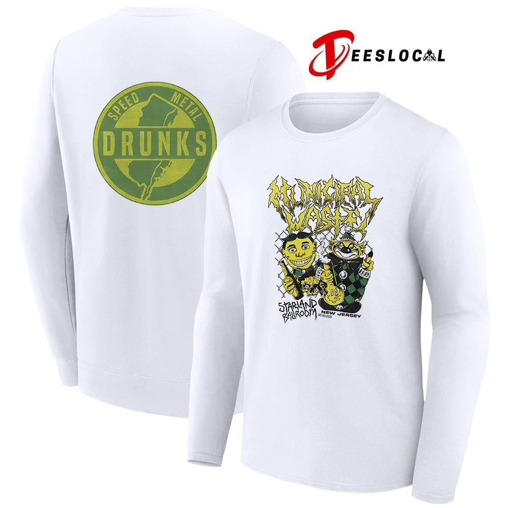 Municipal Waste tour Starland Ballroom speed metal drunk caricature graphic shirt