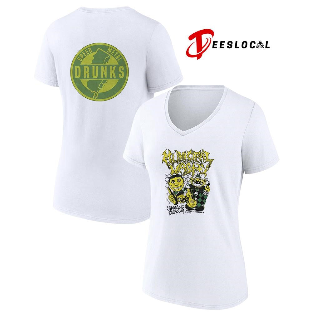 Municipal Waste tour Starland Ballroom speed metal drunk caricature graphic shirt