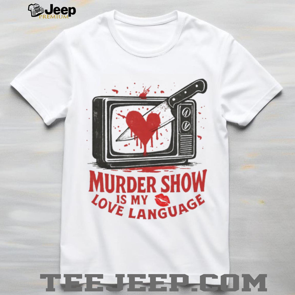 Murder Show Love Language Vintage TV and Knife Graphic Tee