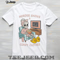 Murder Shows and Comfy Clothes Pastel Skeleton Duck Slippers Shirt