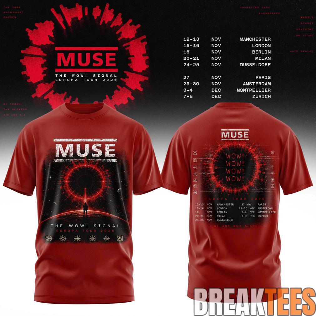 Muse – The Wow! Signal Europa Tour 2026 Tee