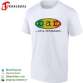 Music duo of a revolution rainbow gradient oval logo shirt