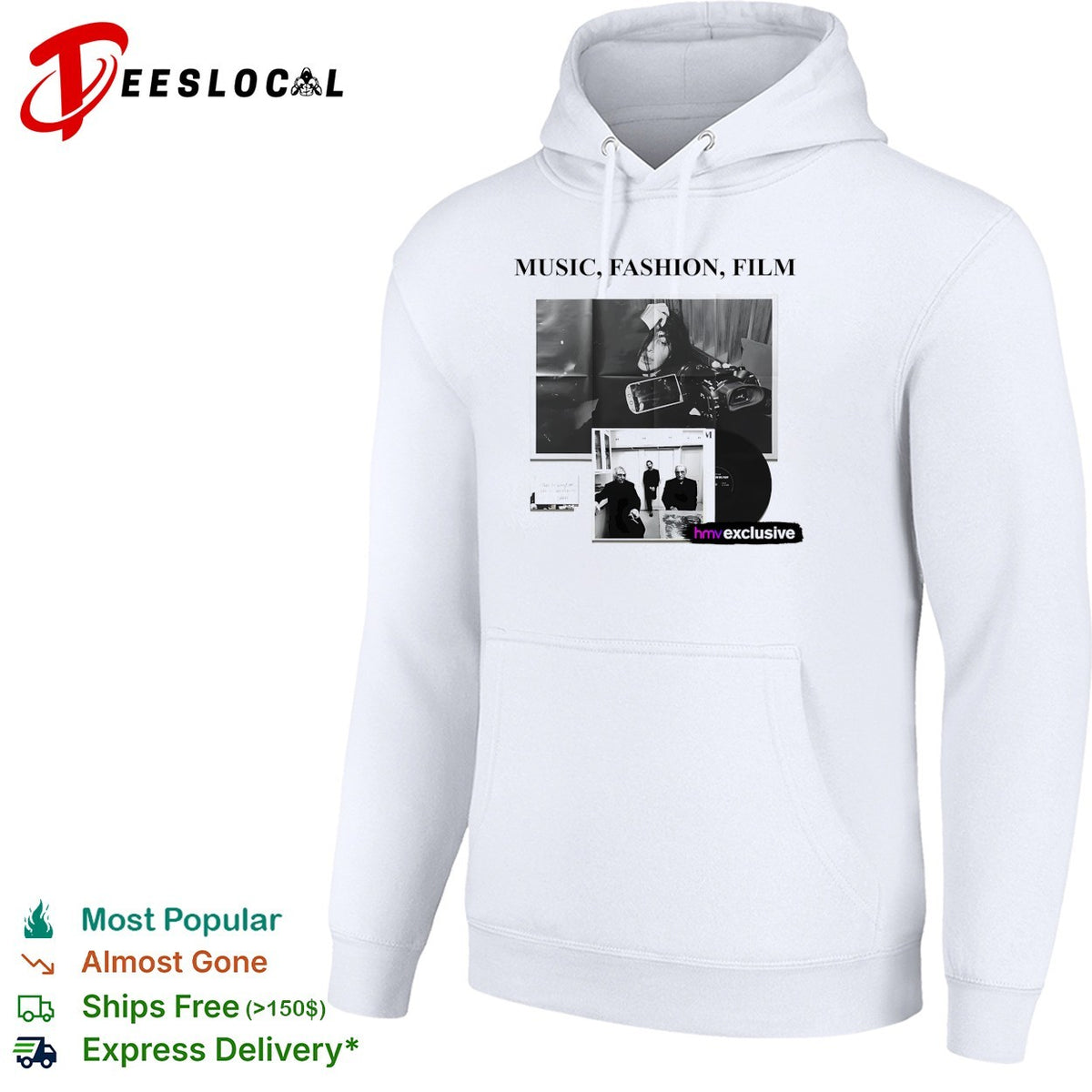 Music fashion film poster collage HMV exclusive vinyl shirt