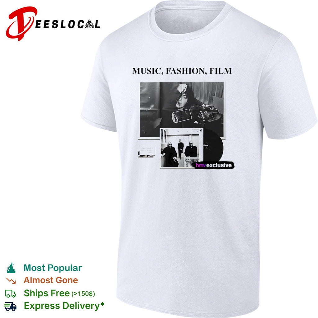 Music fashion film poster collage HMV exclusive vinyl shirt