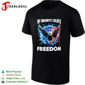 My favorite color is freedom bald eagle American flag lightning graphic shirt