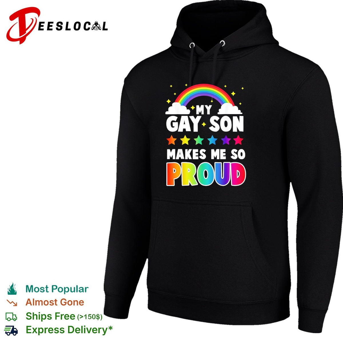 My gay son makes me so proud rainbow stars clouds LGBT pride support shirt