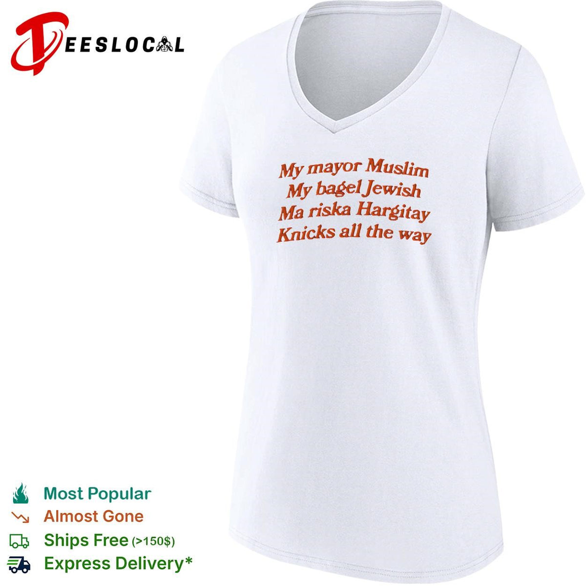 My mayor my bagel Ma riska Hargitay Knicks all the way NYC pride embroidered shirt