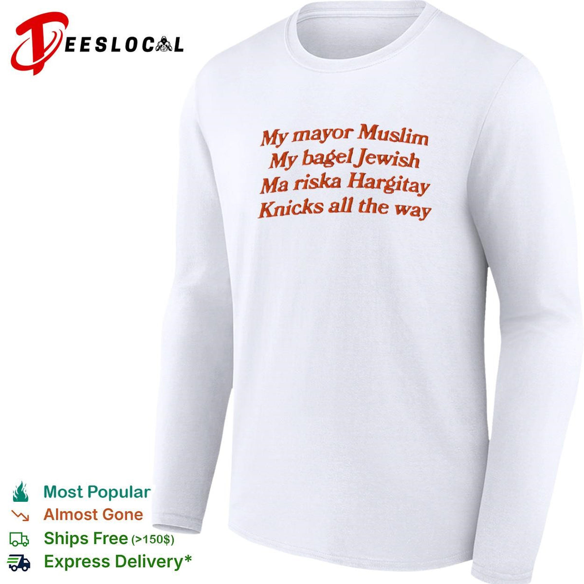 My mayor my bagel Ma riska Hargitay Knicks all the way NYC pride embroidered shirt