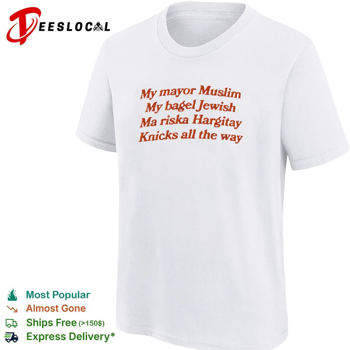 My mayor my bagel Ma riska Hargitay Knicks all the way NYC pride embroidered shirt