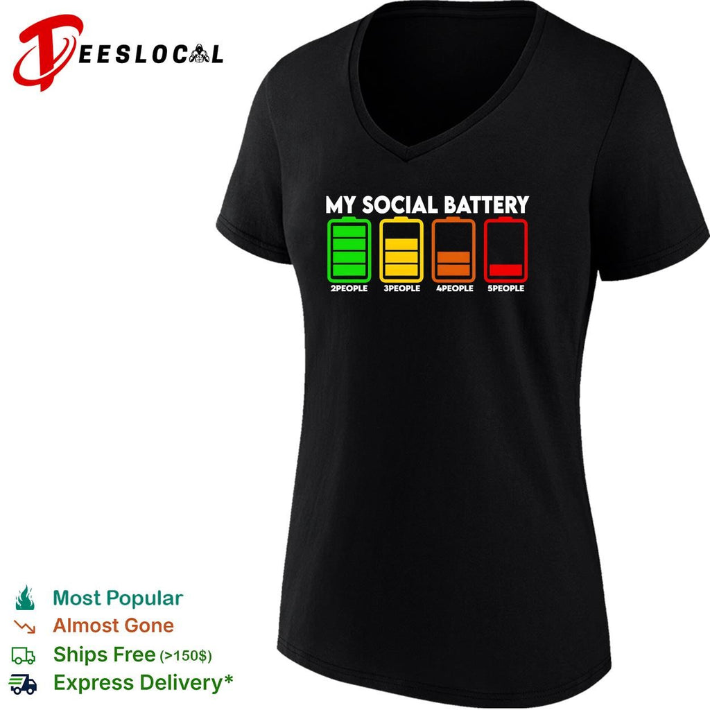 My social battery low around people 2 to 5 scale introvert funny shirt