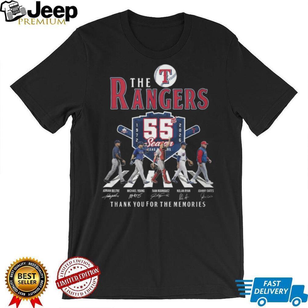 Texas Rangers 55th Season Anniversary Abbey Road Baseball T Shirt